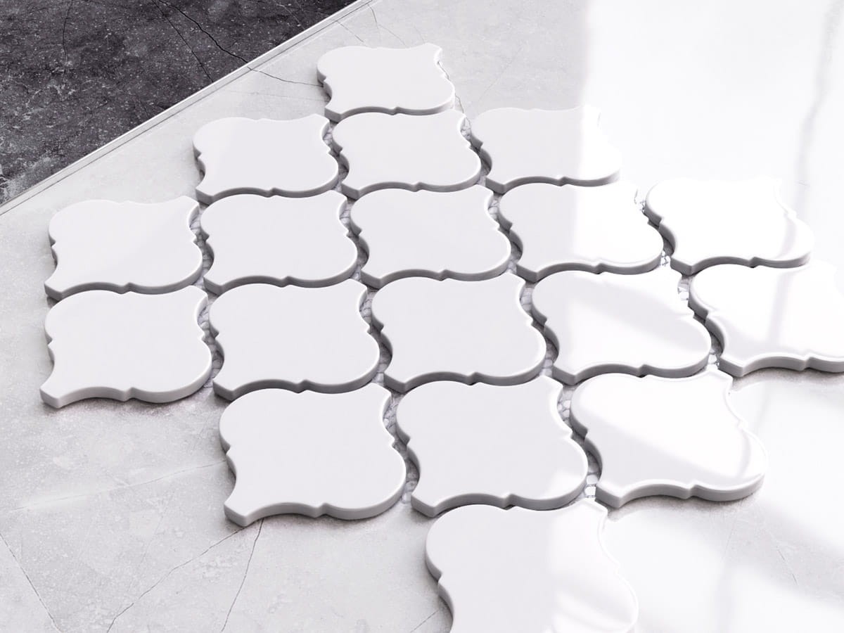 Mozaika ceramiczna  Arabeska biała white - szklanemozaiki.pl