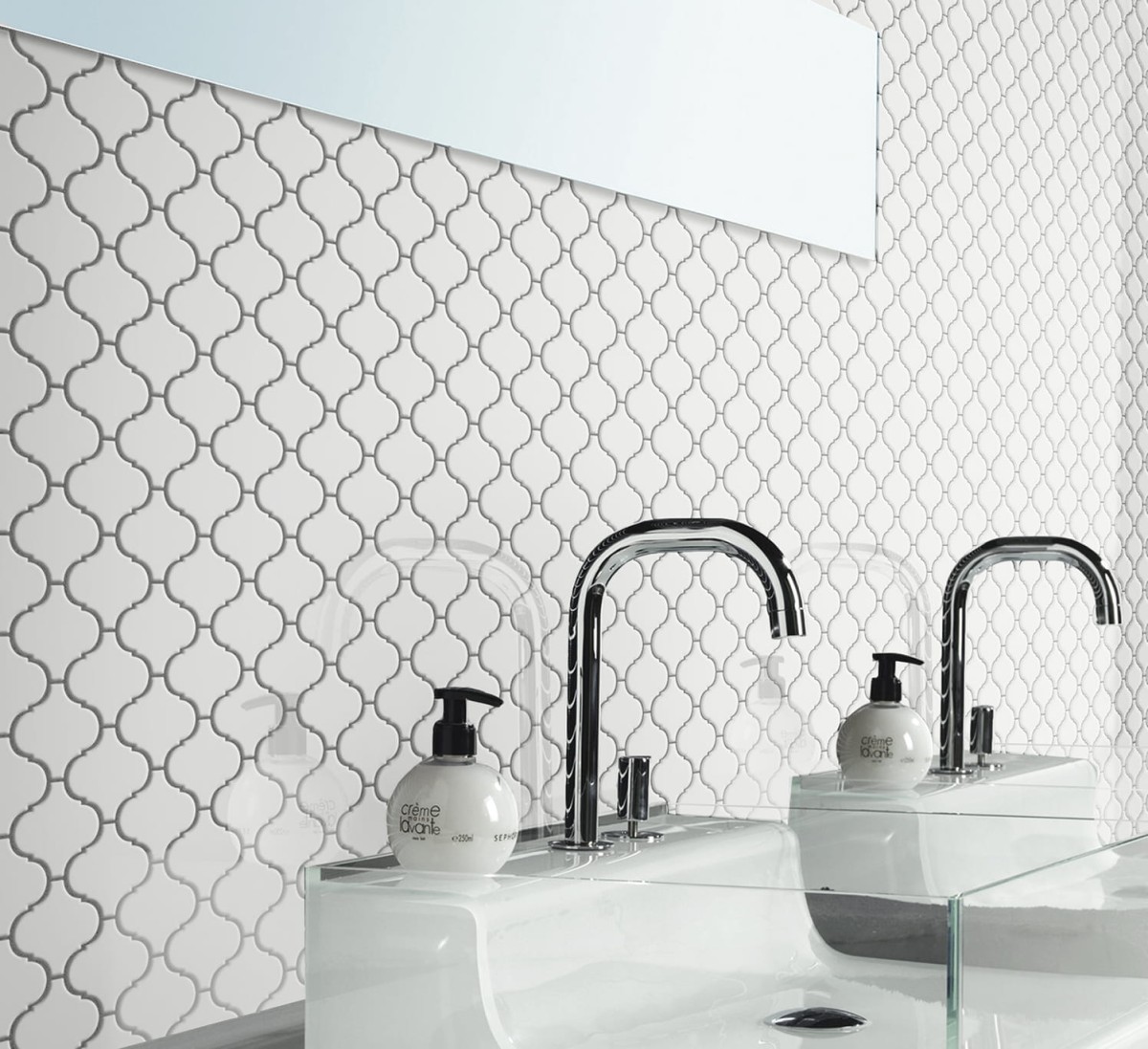 Mozaika ceramiczna  Arabeska biała white - szklanemozaiki.pl