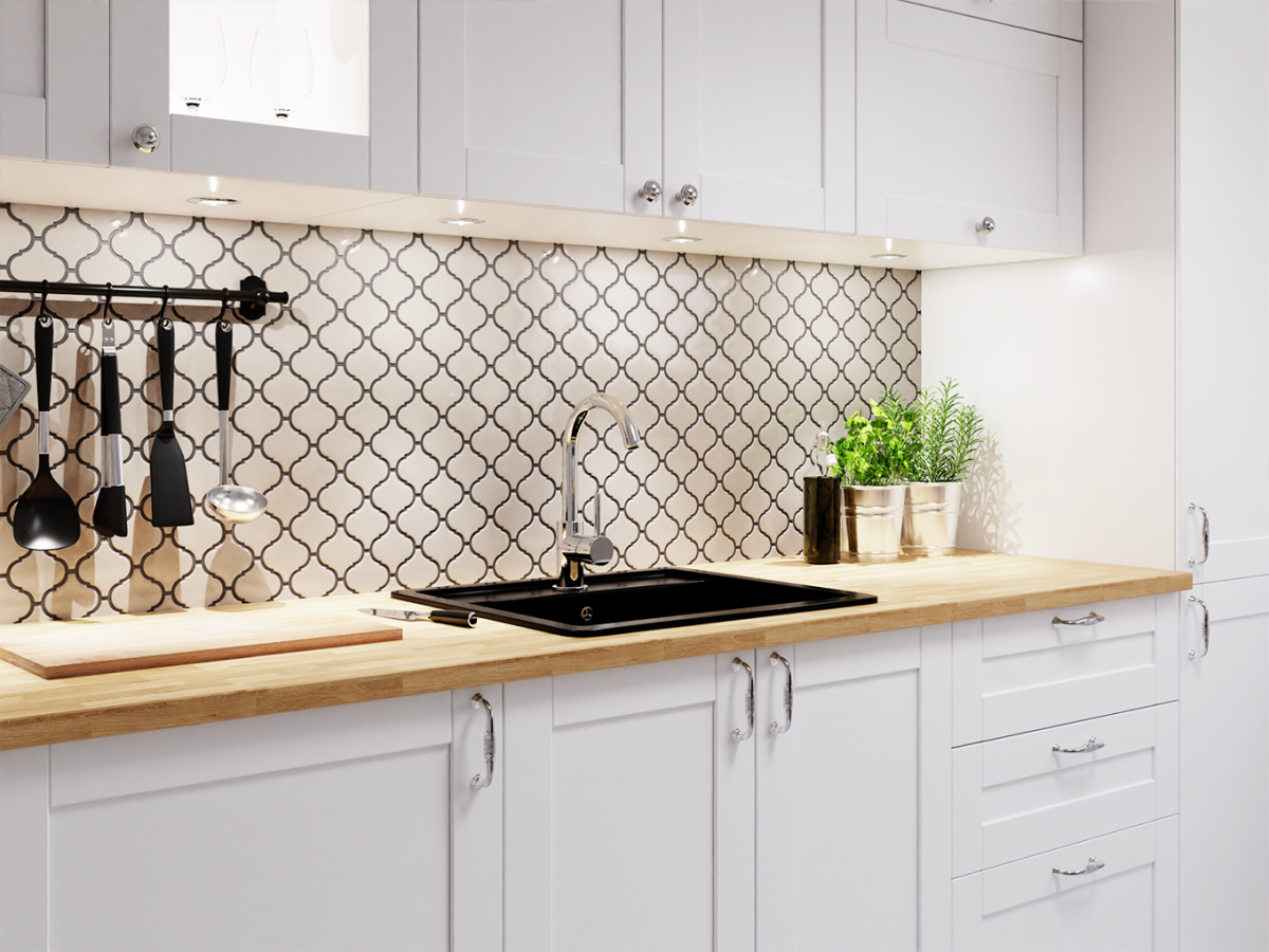 Mozaika ceramiczna Arabeska szara jasna - szklanemozaiki.pl