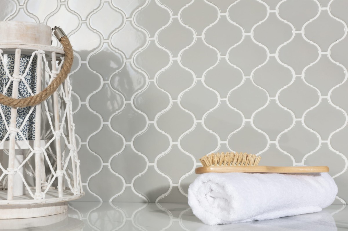 Mozaika ceramiczna Arabeska szara jasna - szklanemozaiki.pl