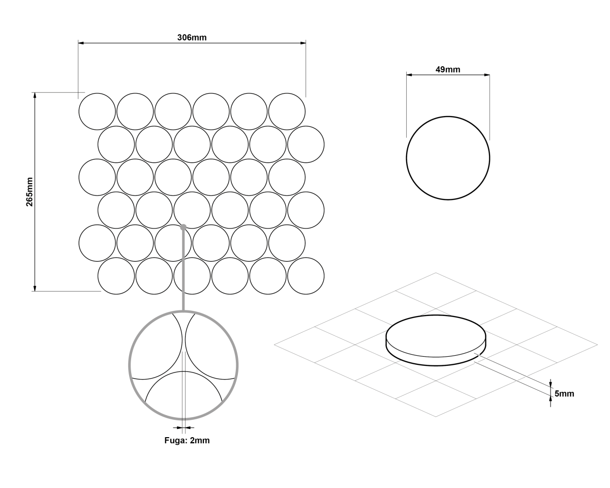 Mozaika ceramiczna Circle Dots Atlantic połysk - szklanemozaiki.pl