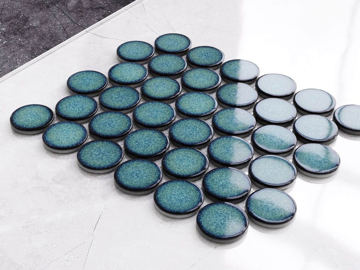Mozaika ceramiczna Circle Dots Atlantic połysk - szklanemozaiki.pl