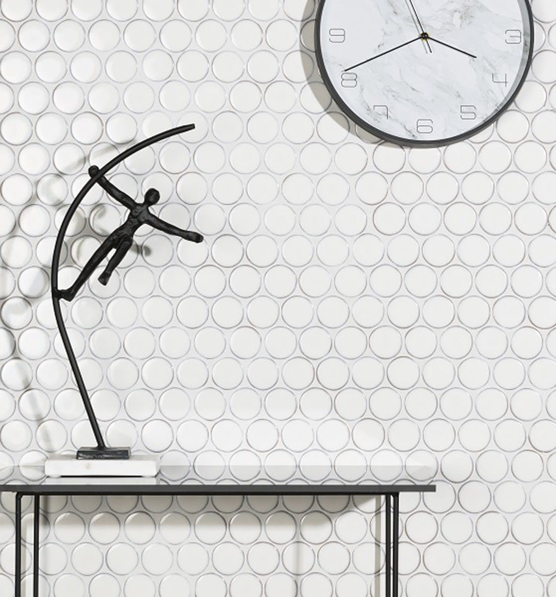 Mozaika ceramiczna Circle Dots white - szklanemozaiki.pl