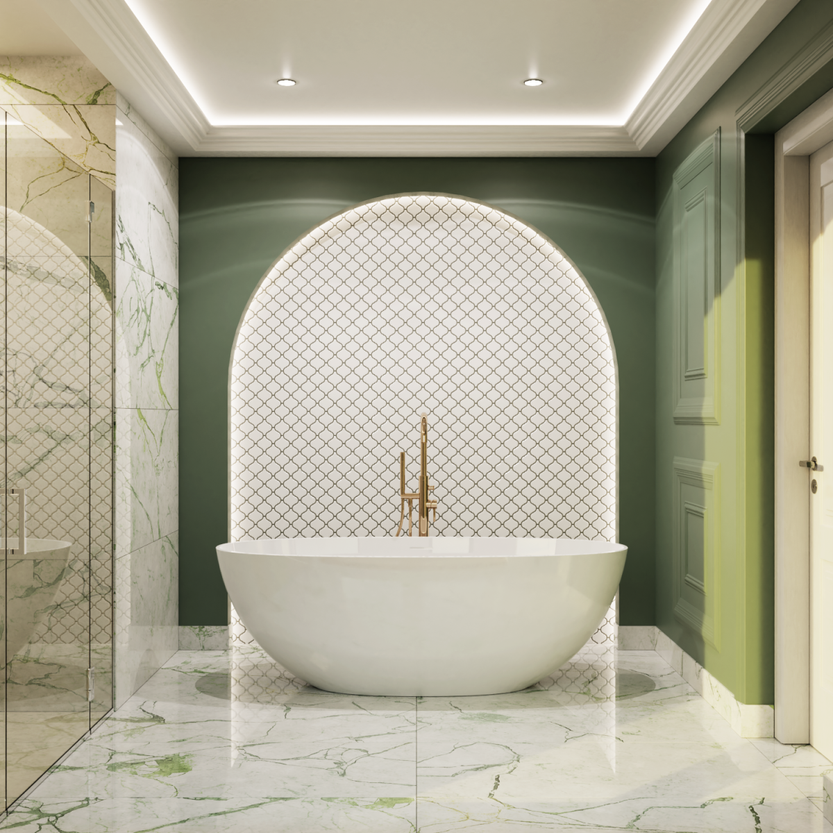 Mozaika ceramiczna  Arabeska biała white - szklanemozaiki.pl