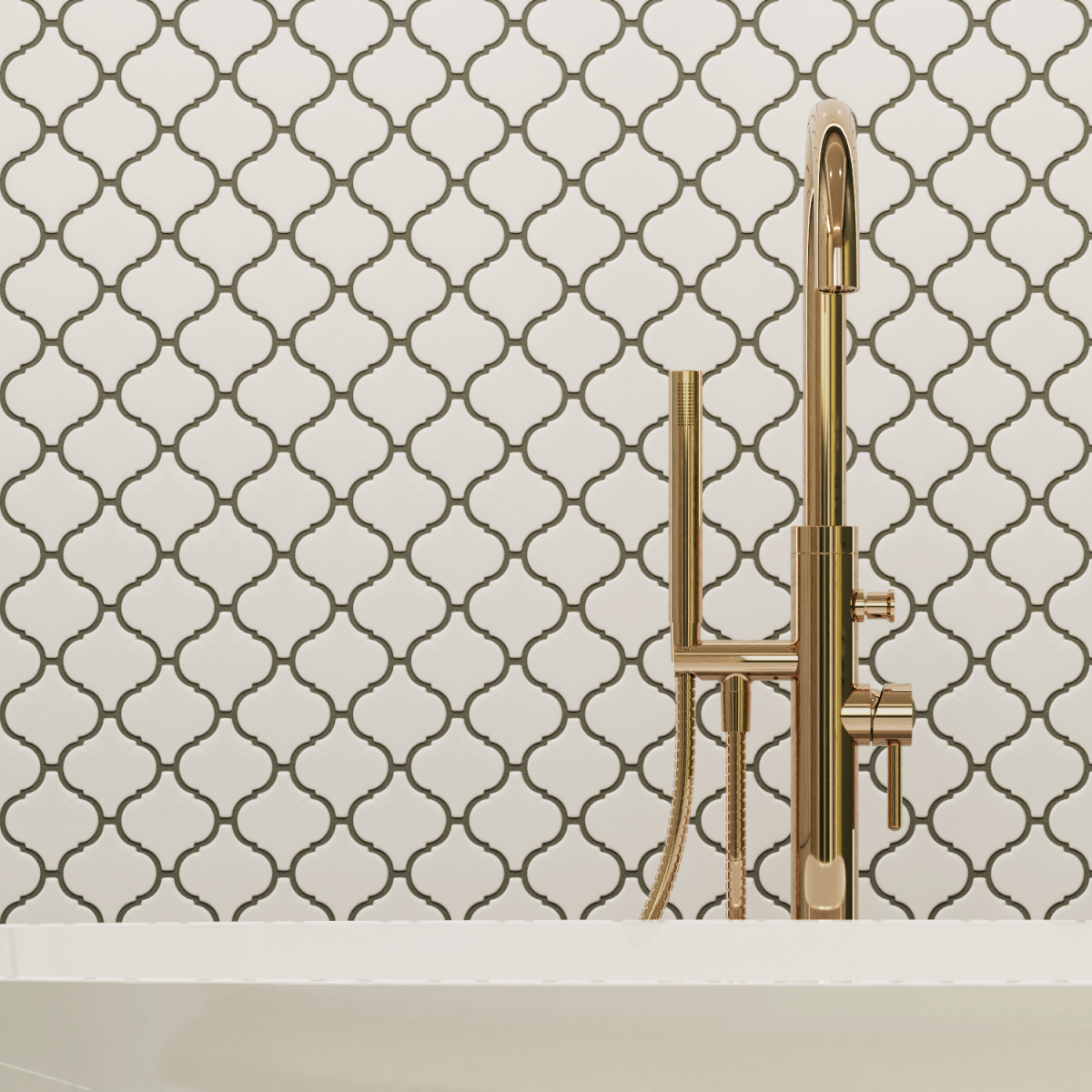 Mozaika ceramiczna  Arabeska biała white - szklanemozaiki.pl