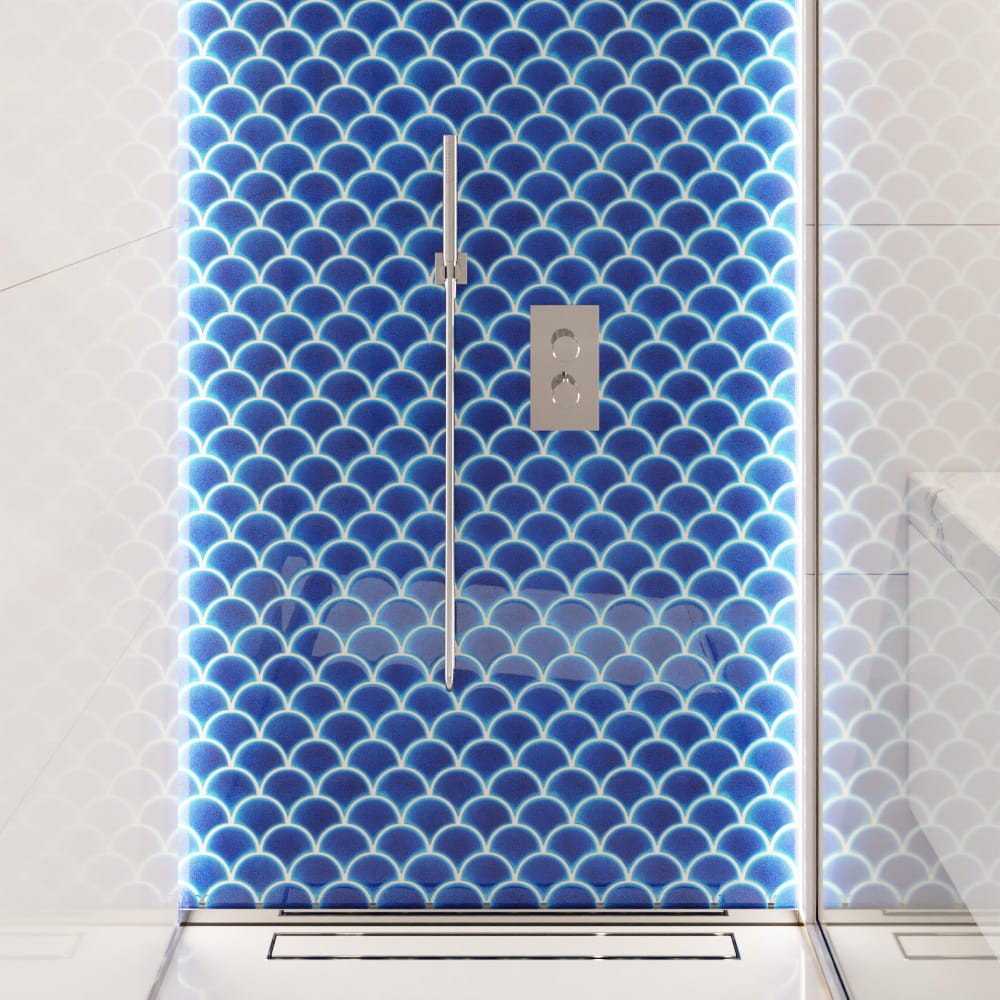 Mozaika ceramiczna Fish Scale Royal Blue Niebieska - szklanemozaiki.pl