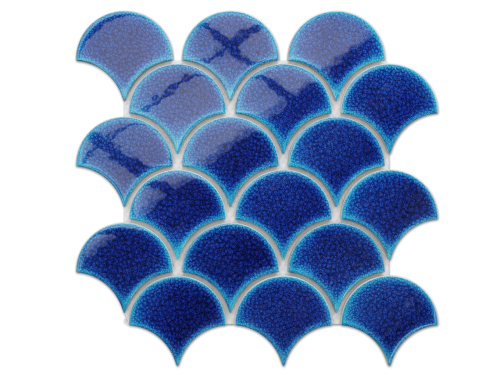 MOZAIKA CERAMICZNA FISH SCALE ROYAL BLUE NIEBIESKA