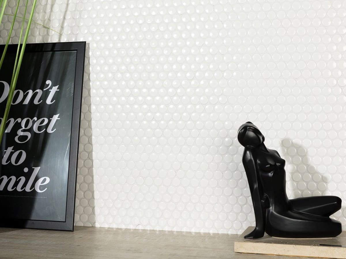 Mozaika ceramiczna Penny Dots white matowa - szklanemozaiki.pl