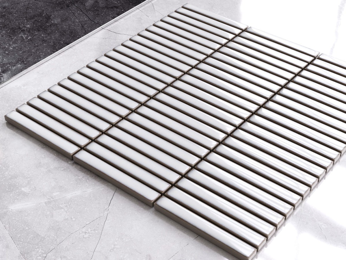 Mozaika ceramiczna Mini Piano White połysk 29×28,2 – szklanemozaiki.pl