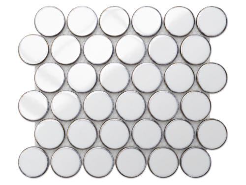 MOZAIKA CERAMICZNA CIRCLE DOTS WHITE