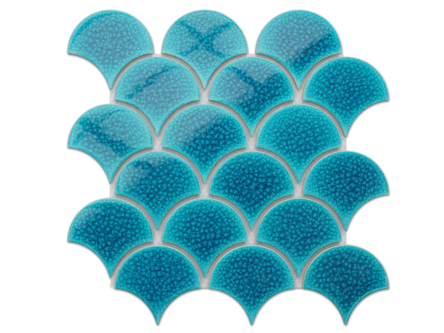 MOZAIKA CERAMICZNA FISH SCALE DEEP BLUE NIEBIESKA