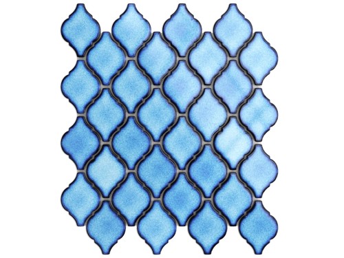 MOZAIKA CERAMICZNA  ARABESKA MAŁA BLUE NIEBIESKA POŁYSK