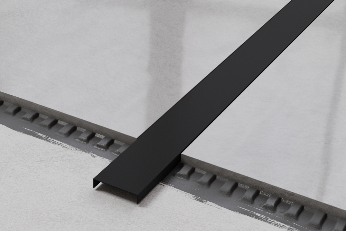 PROFIL METALOWY REKTYFIKOWANY U CZARNY  MATOWY PROSZKOWY – dekoracyjne do wnętrz – Szklane Mozaiki