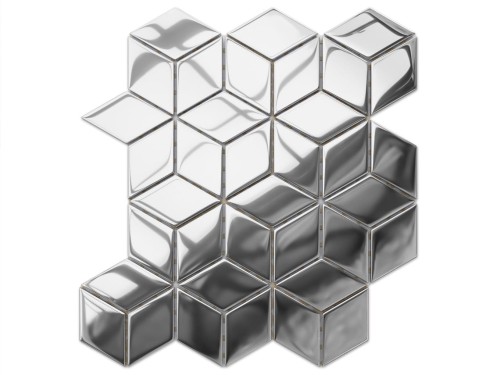 MOZAIKA SZKLANA ROMB DIAMOND SREBRNA SILVER METALIC