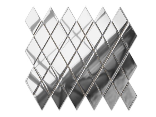 MOZAIKA SZKLANA KARO ROMB SILVER SREBRNA CHROM METALIC 
