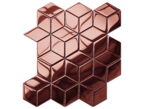 MOZAIKA SZKLANA ROMB DIAMOND COPPER ROSE METALIC 