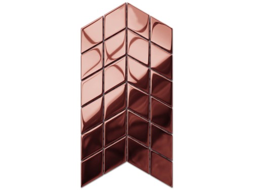 MOZAIKA SZKLANA DOUBLE CHEVRON COPPER ROSE METALIC