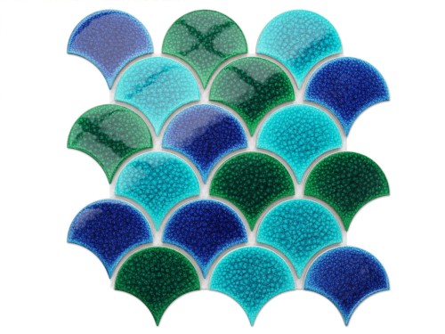 MOZAIKA CERAMICZNA FISH SCALE BLUE OCEAN MIX