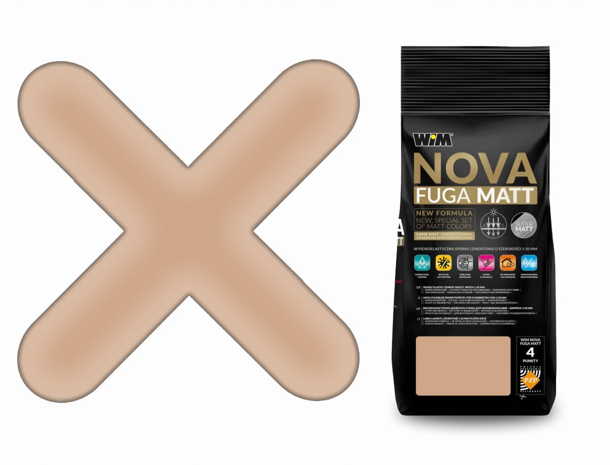 FUGA cementowa NOVA MATT wysokoelastyczna CAFFE LATTE – dekoracyjne do wnętrz – Szklane Mozaiki