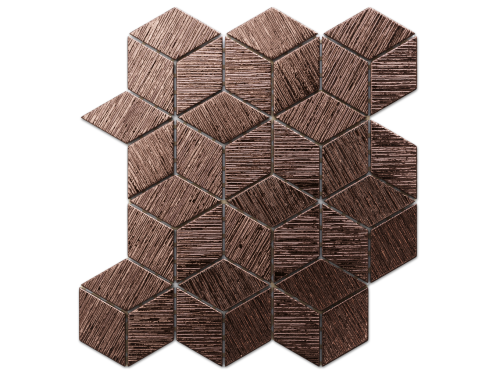 MOZAIKA SZKLANA ROMB DIAMOND COPPER BROWN METALIC