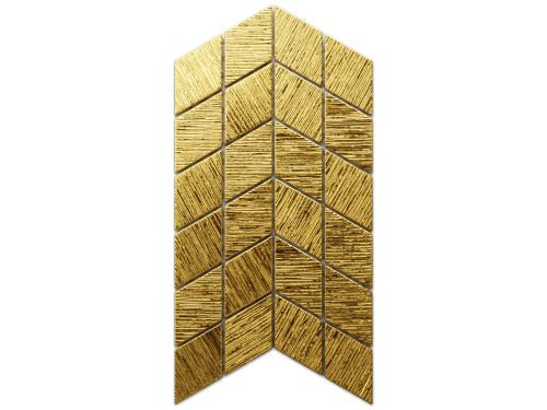MOZAIKA SZKLANA ROMB DOUBLE CHEVRON ZŁOTA GOLD STRUKTURA