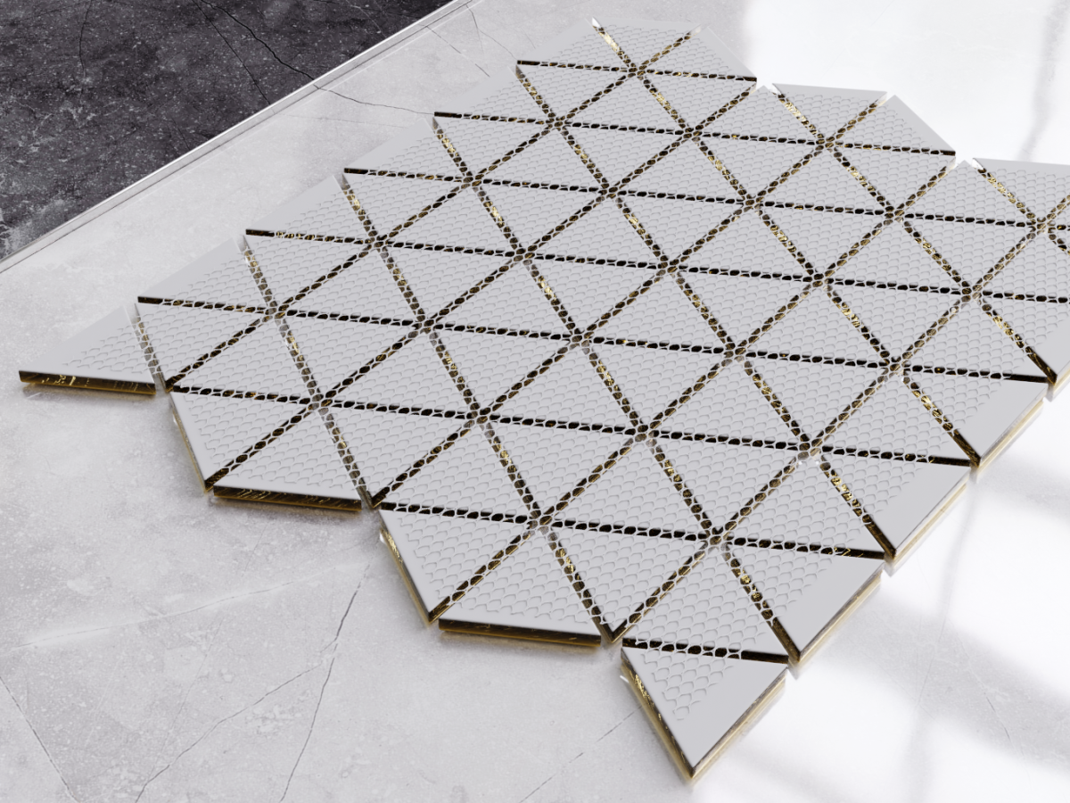 MOZAIKA SZKLANA TRIANGLE BLANKET ZŁOTA GOLD – dekoracyjne do wnętrz – Szklane Mozaiki