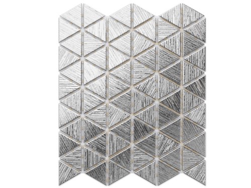 MOZAIKA SZKLANA TRIANGLE BLANKET SILVER SREBRNA CHROM STRUKTURA