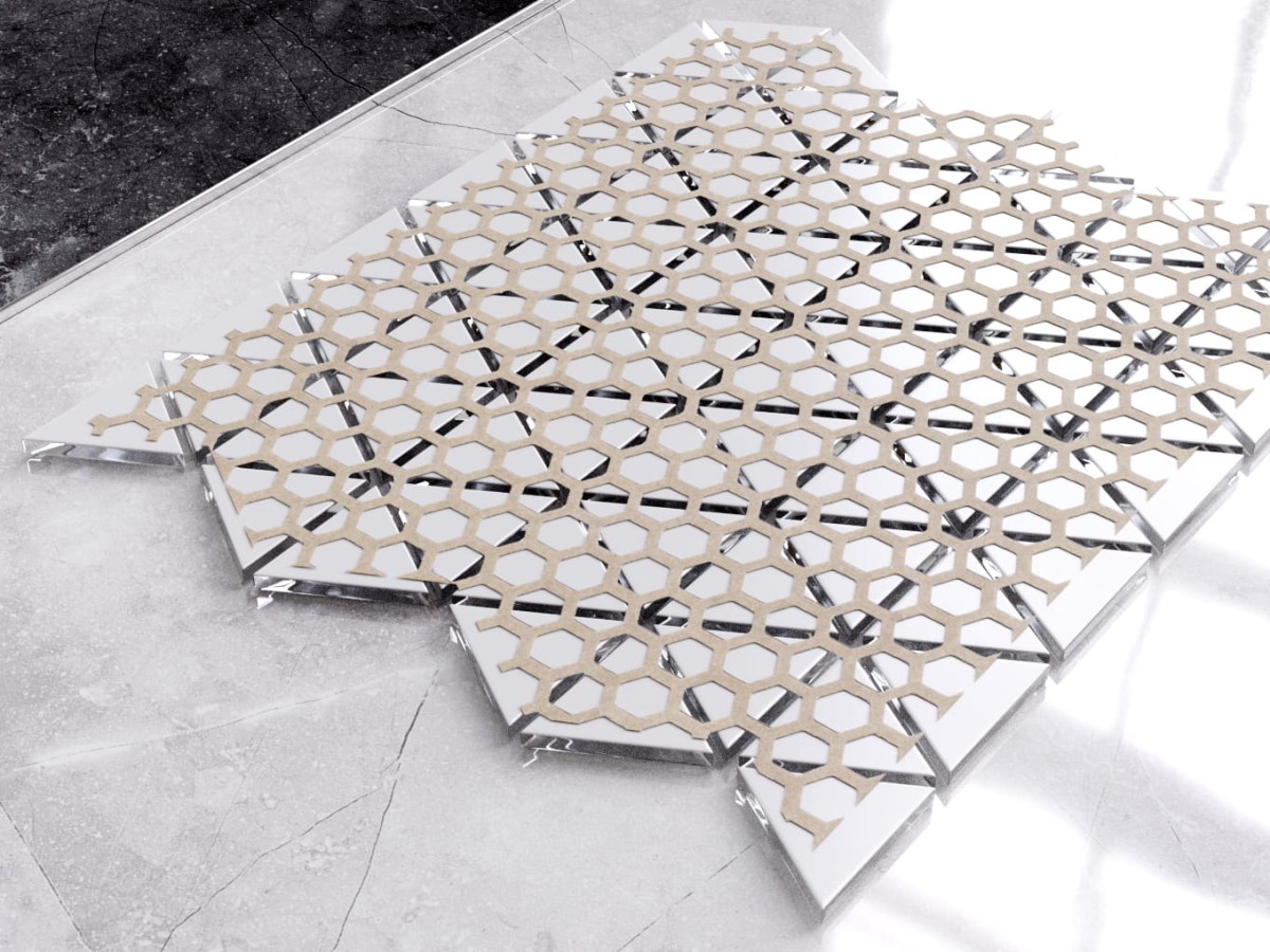 MOZAIKA SZKLANA TRIANGLE BLANKET BIAŁA WHITE – dekoracyjne do wnętrz – Szklane Mozaiki