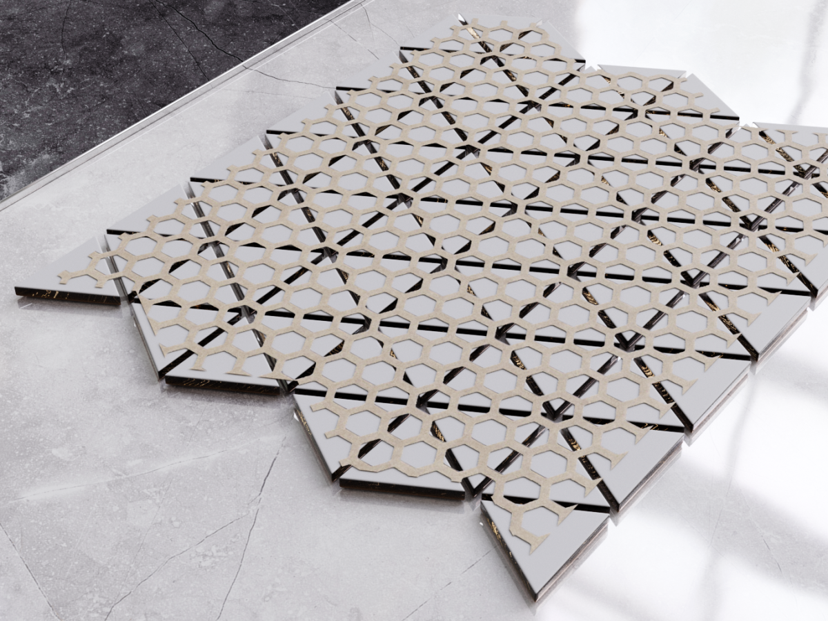 MOZAIKA SZKLANA TRIANGLE BLANKET COPPER BROWN – dekoracyjne do wnętrz – Szklane Mozaiki