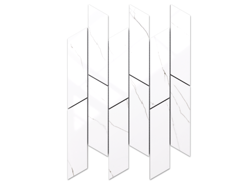 MOZAIKA GRESOWA CHEVRON STORM CARRARA WHITE