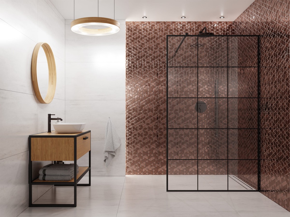 MOZAIKA SZKLANA TRIANGLE DIAMOND COPPER BROWN – dekoracyjne do wnętrz – Szklane Mozaiki