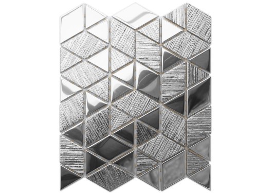 MOZAIKA SZKLANA TRIANGLE DIAMOND SILVER SREBRNA