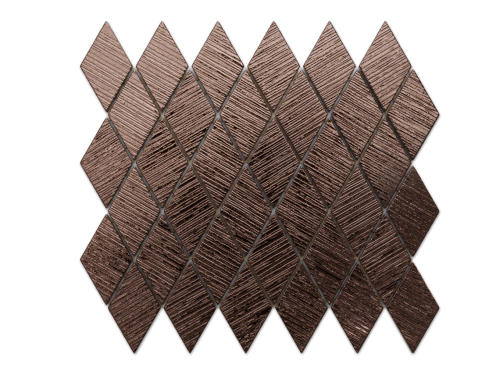  MOZAIKA SZKLANA ROMB KARO COPPER BROWN METALIC