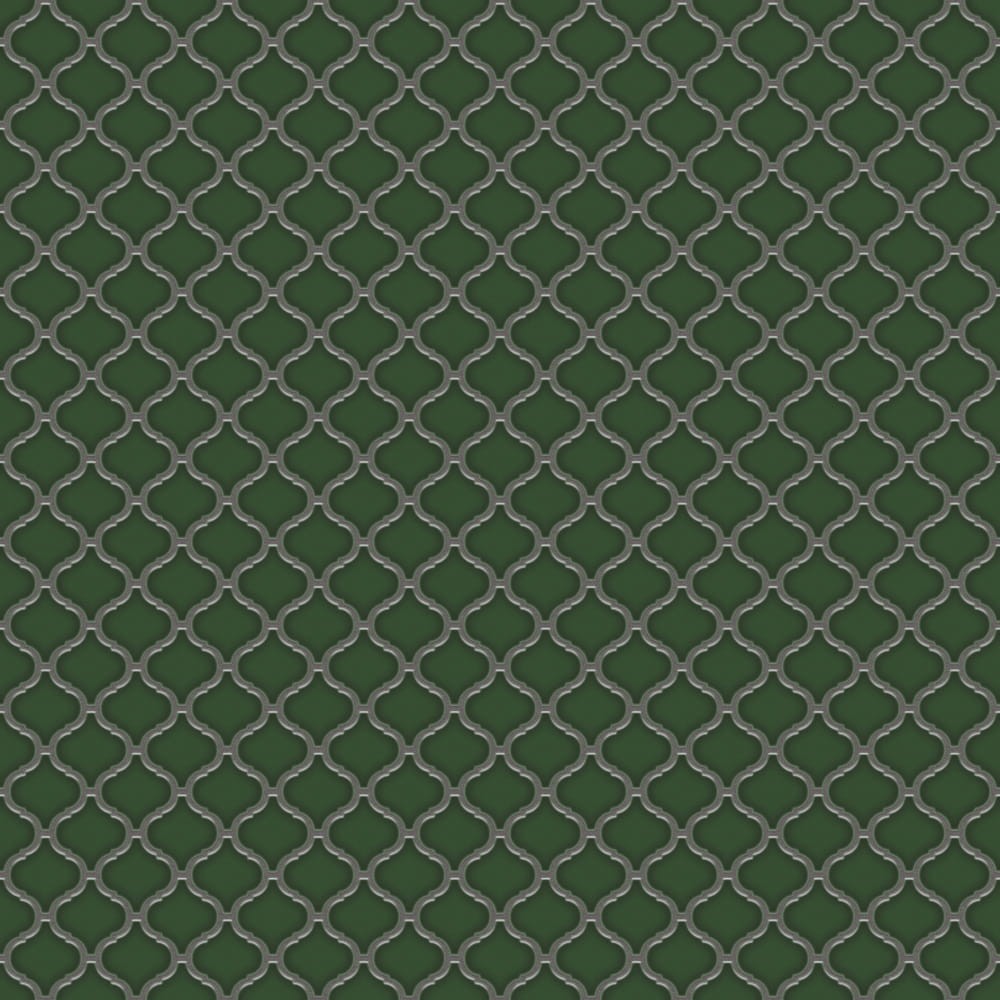 Mozaika ceramiczna Arabeska Deep Green szmaragdowa - szklanemozaiki.pl