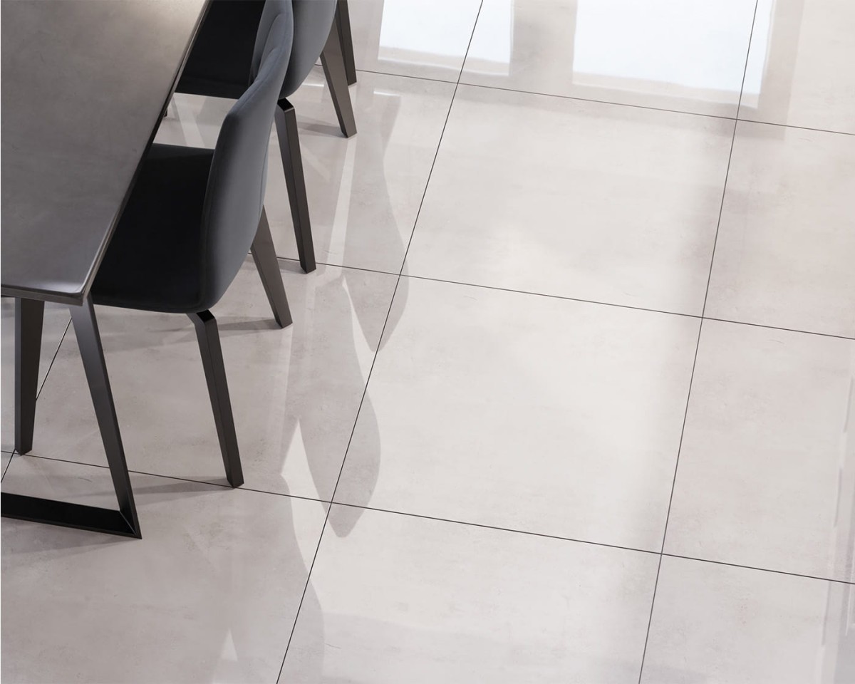 PŁYTKA REKTYFIKOWANA MANHATTAN BIANCO SZARA POLER 60x60cm – dekoracyjne do wnętrz – Szklane Mozaiki