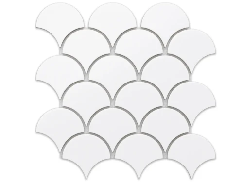MOZAIKA CERAMICZNA FISH SCALE WHITE MAT