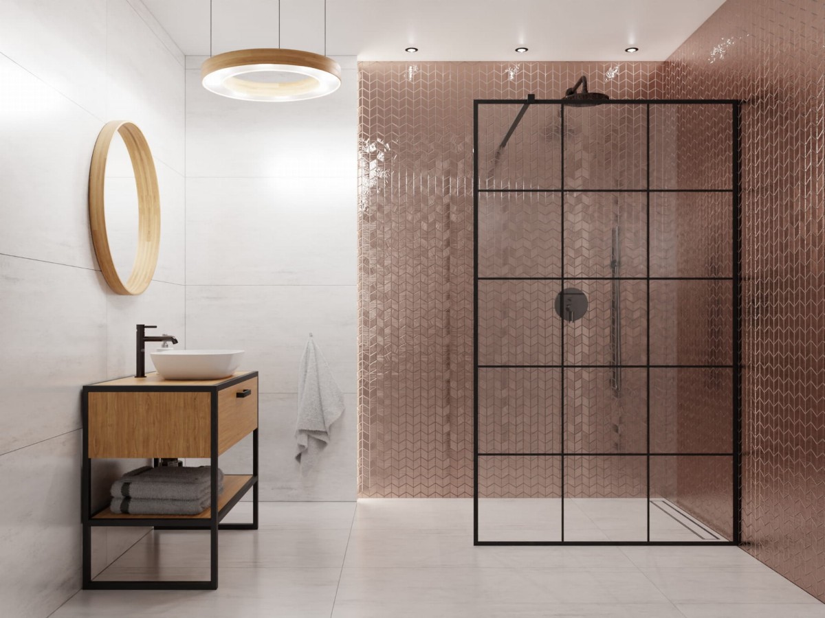 MOZAIKA SZKLANA CHEVRON ROMB COPPER ROSE METALIC STRUKTURA – dekoracyjne do wnętrz – Szklane Mozaiki
