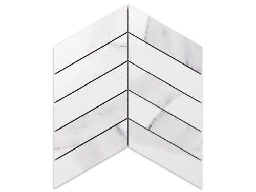 MOZAIKA GRESOWA CHEVRON JODEŁKA CARRARA WHITE