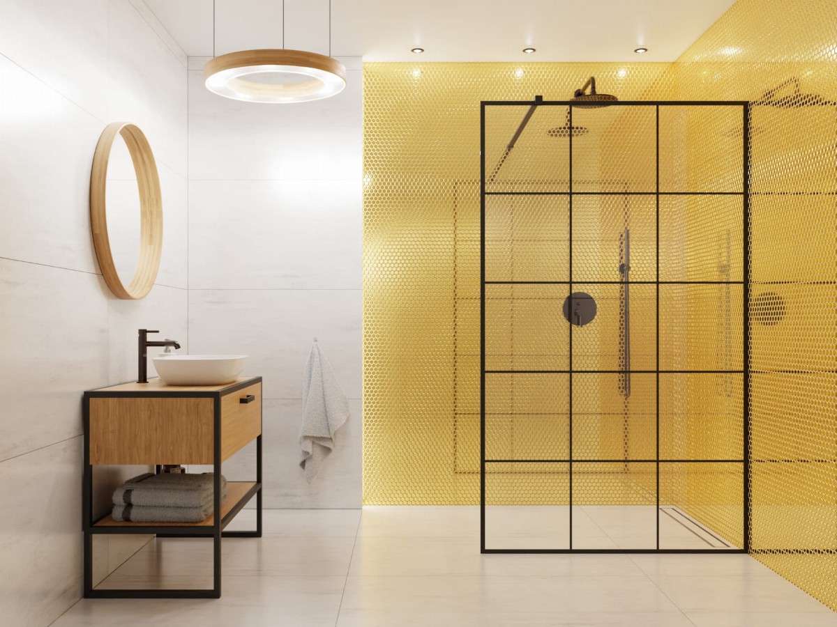 Mozaika ceramiczna Heksagon Gold metalic - szklanemozaiki.pl