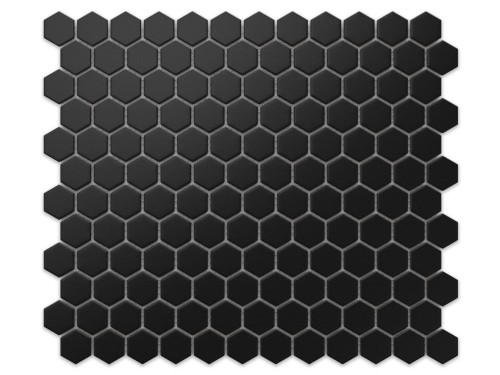 MOZAIKA CERAMICZNA HEKSAGON BLACK CZARNY MATOWY MAŁY