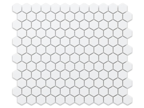 MOZAIKA CERAMICZNA HEKSAGON WHITE BIAŁY MATOWY MAŁY
