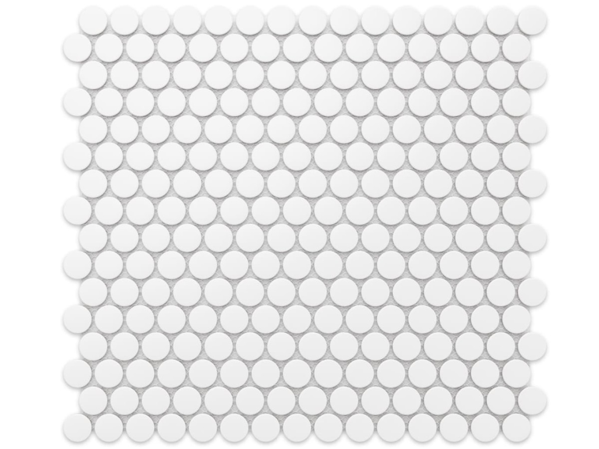 Mozaika ceramiczna Penny Dots white matowa - szklanemozaiki.pl