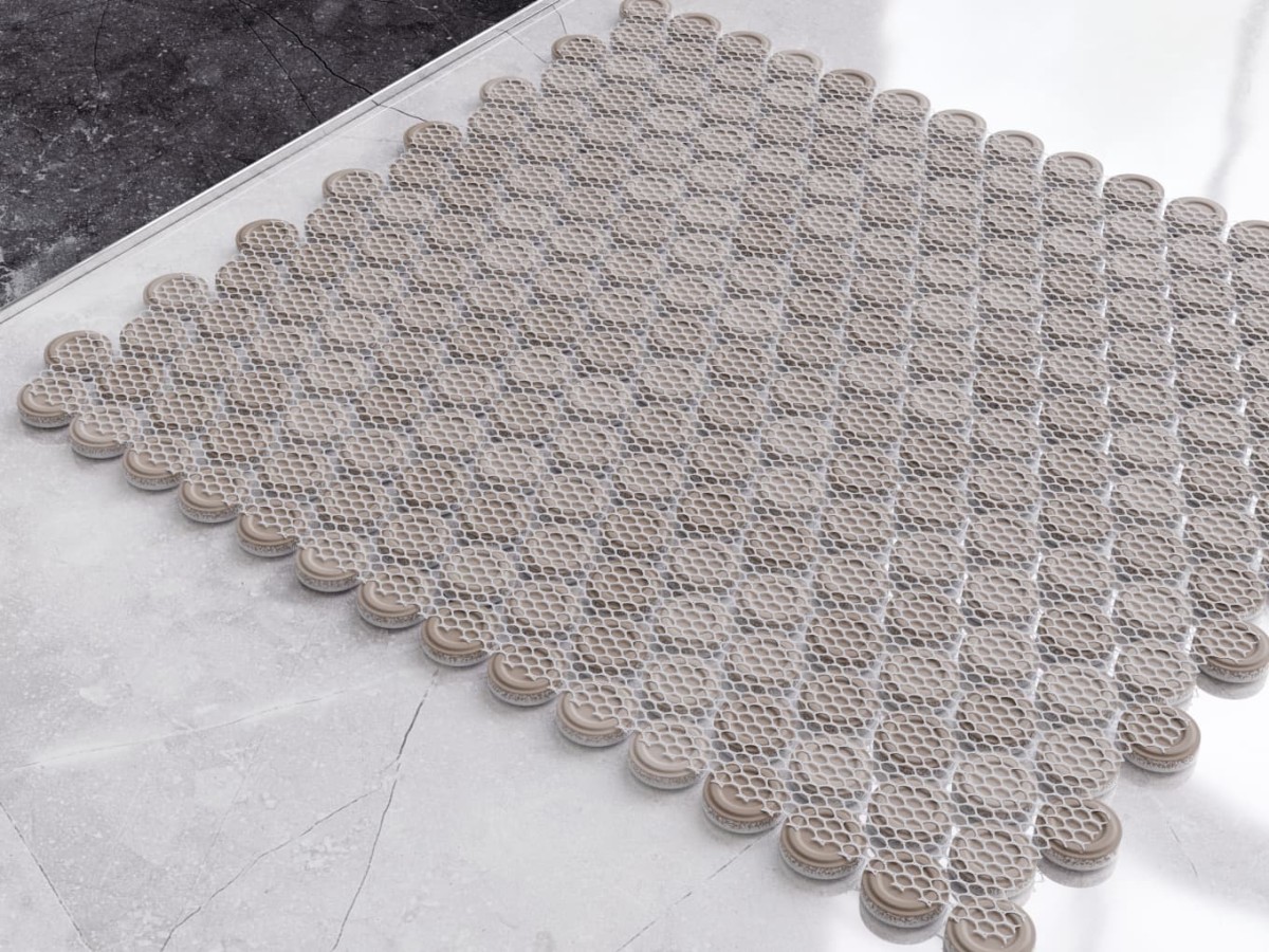 Mozaika ceramiczna Penny Dots white matowa - szklanemozaiki.pl
