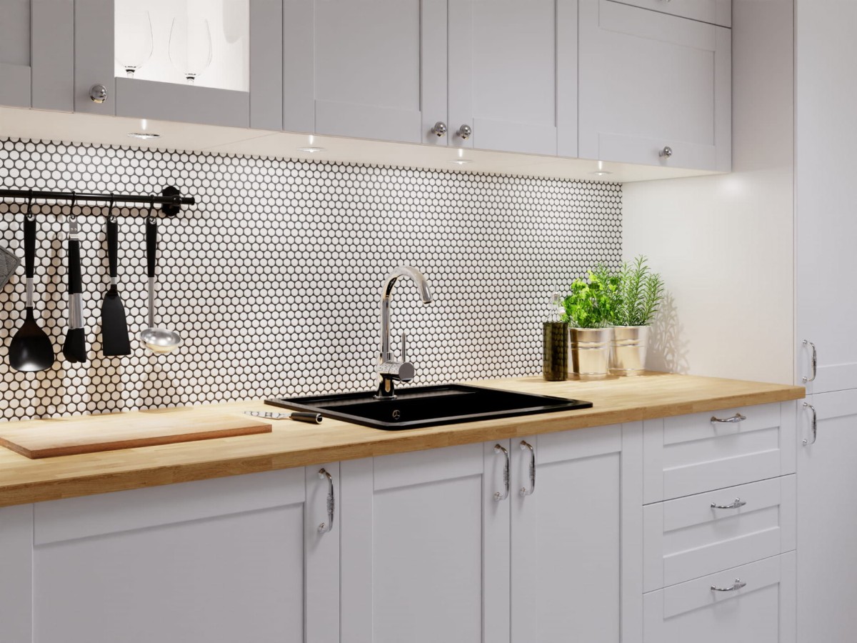 Mozaika ceramiczna Penny Dots white matowa - szklanemozaiki.pl