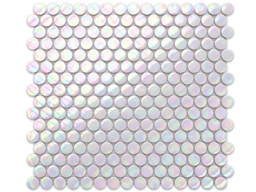 MOZAIKA CERAMICZNA PENNY DOTS WHITE PEARL SHINE