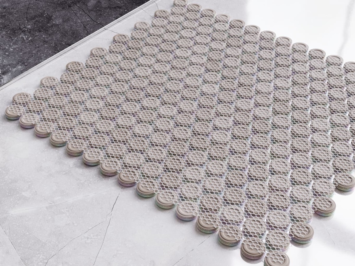 Mozaika ceramiczna Penny Dots white pearl połysk - szklanemozaiki.pl