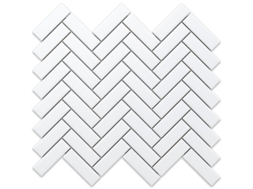 MOZAIKA CERAMICZNA CHEVRON JODEŁKA WHITE MATOWA