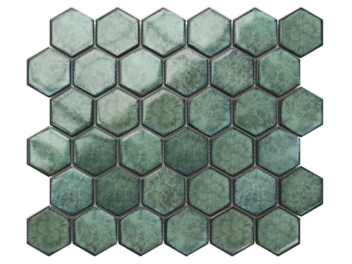 MOZAIKA CERAMICZNA HEKSAGON GREEN NORI 
