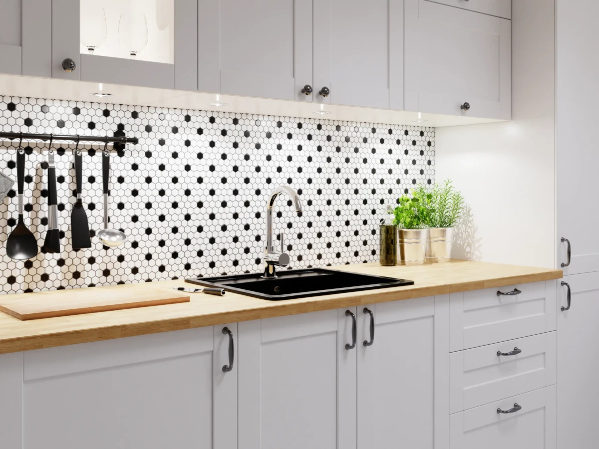 Mozaika ceramiczna Heksagon mini Carraca matowa - szklanemozaiki.pl