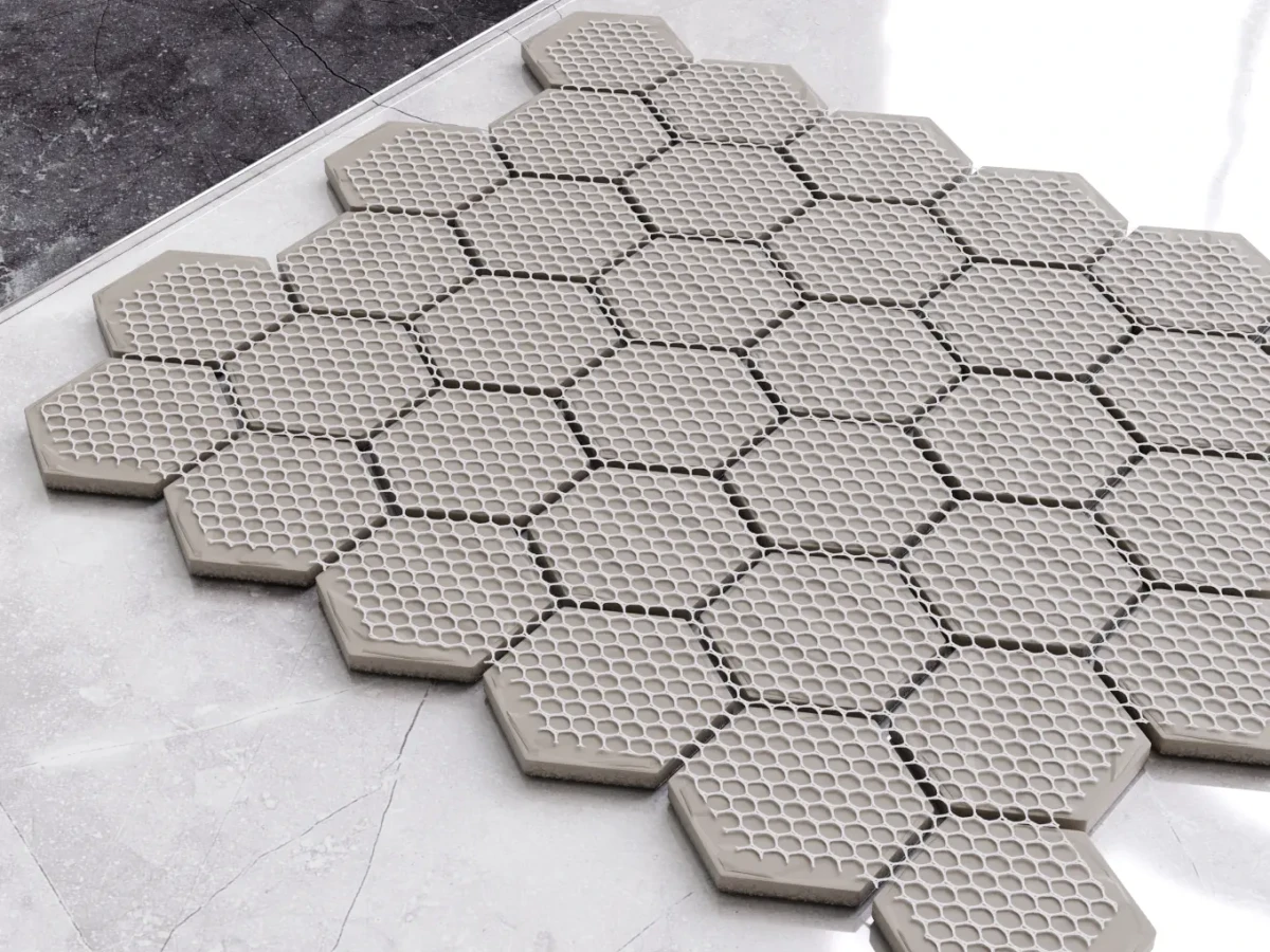 MOZAIKA CERAMICZNA HEKSAGON BLACK MATOWA – dekoracyjne do wnętrz – Szklane Mozaiki
